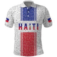 Custom Haiti Football Polo Shirt Paisley Flag Pattern Design - Wonder Print Shop