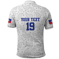 Custom Haiti Football Polo Shirt Paisley Flag Pattern Design - Wonder Print Shop