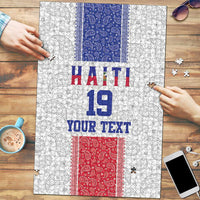Custom Haiti Football Puzzle Paisley Flag Pattern Design - Wonder Print Shop