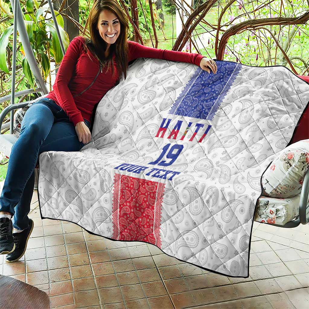 Custom Haiti Football Quilt Paisley Flag Pattern Design - Wonder Print Shop