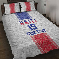 Custom Haiti Football Quilt Bed Set Paisley Flag Pattern Design - Wonder Print Shop