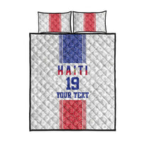 Custom Haiti Football Quilt Bed Set Paisley Flag Pattern Design - Wonder Print Shop