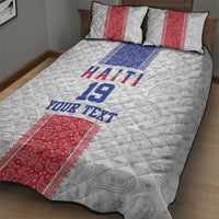 Custom Haiti Football Quilt Bed Set Paisley Flag Pattern Design - Wonder Print Shop