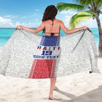 Custom Haiti Football Sarong Paisley Flag Pattern Design - Wonder Print Shop