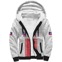 Custom Haiti Football Sherpa Hoodie Paisley Flag Pattern Design - Wonder Print Shop