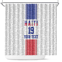 Custom Haiti Football Shower Curtain Paisley Flag Pattern Design - Wonder Print Shop