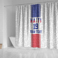 Custom Haiti Football Shower Curtain Paisley Flag Pattern Design - Wonder Print Shop