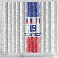 Custom Haiti Football Shower Curtain Paisley Flag Pattern Design - Wonder Print Shop