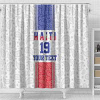 Custom Haiti Football Shower Curtain Paisley Flag Pattern Design - Wonder Print Shop