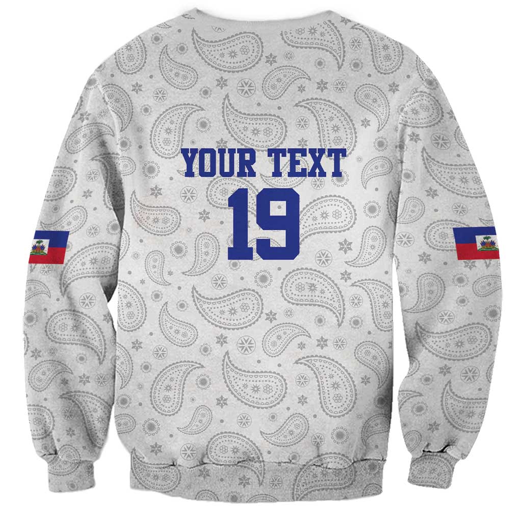 Custom Haiti Football Sweatshirt Paisley Flag Pattern Design - Wonder Print Shop