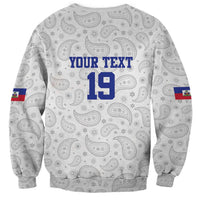 Custom Haiti Football Sweatshirt Paisley Flag Pattern Design - Wonder Print Shop
