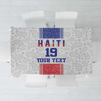 Custom Haiti Football Tablecloth Paisley Flag Pattern Design - Wonder Print Shop