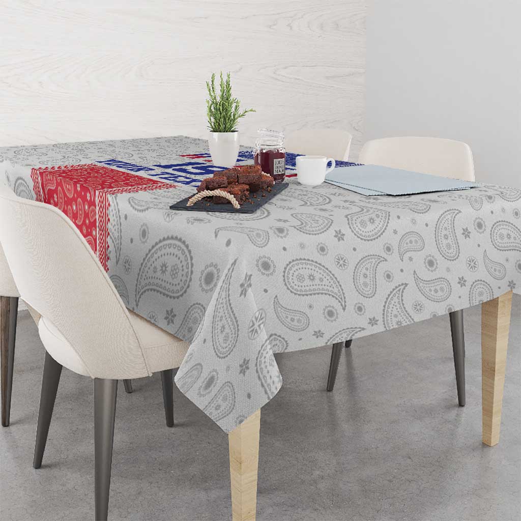Custom Haiti Football Tablecloth Paisley Flag Pattern Design - Wonder Print Shop