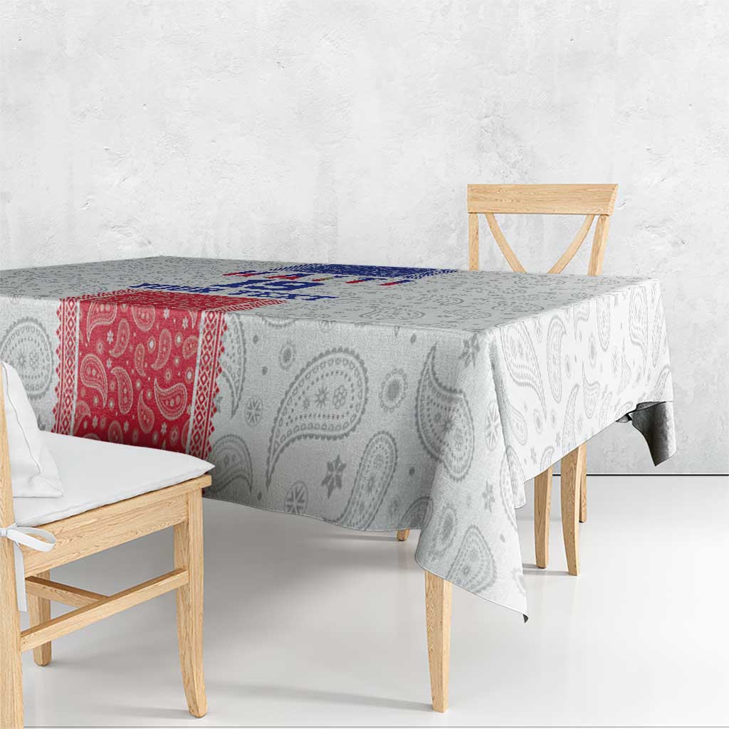 Custom Haiti Football Tablecloth Paisley Flag Pattern Design - Wonder Print Shop