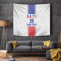 Custom Haiti Football Tapestry Paisley Flag Pattern Design - Wonder Print Shop
