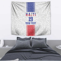 Custom Haiti Football Tapestry Paisley Flag Pattern Design - Wonder Print Shop