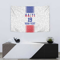 Custom Haiti Football Tapestry Paisley Flag Pattern Design - Wonder Print Shop