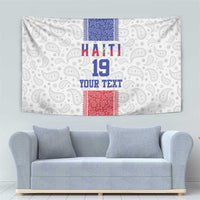 Custom Haiti Football Tapestry Paisley Flag Pattern Design - Wonder Print Shop