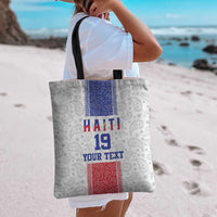 Custom Haiti Football Tote Bag Paisley Flag Pattern Design - Wonder Print Shop