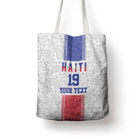 Custom Haiti Football Tote Bag Paisley Flag Pattern Design - Wonder Print Shop