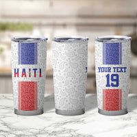 Custom Haiti Football Tumbler Cup Paisley Flag Pattern Design - Wonder Print Shop