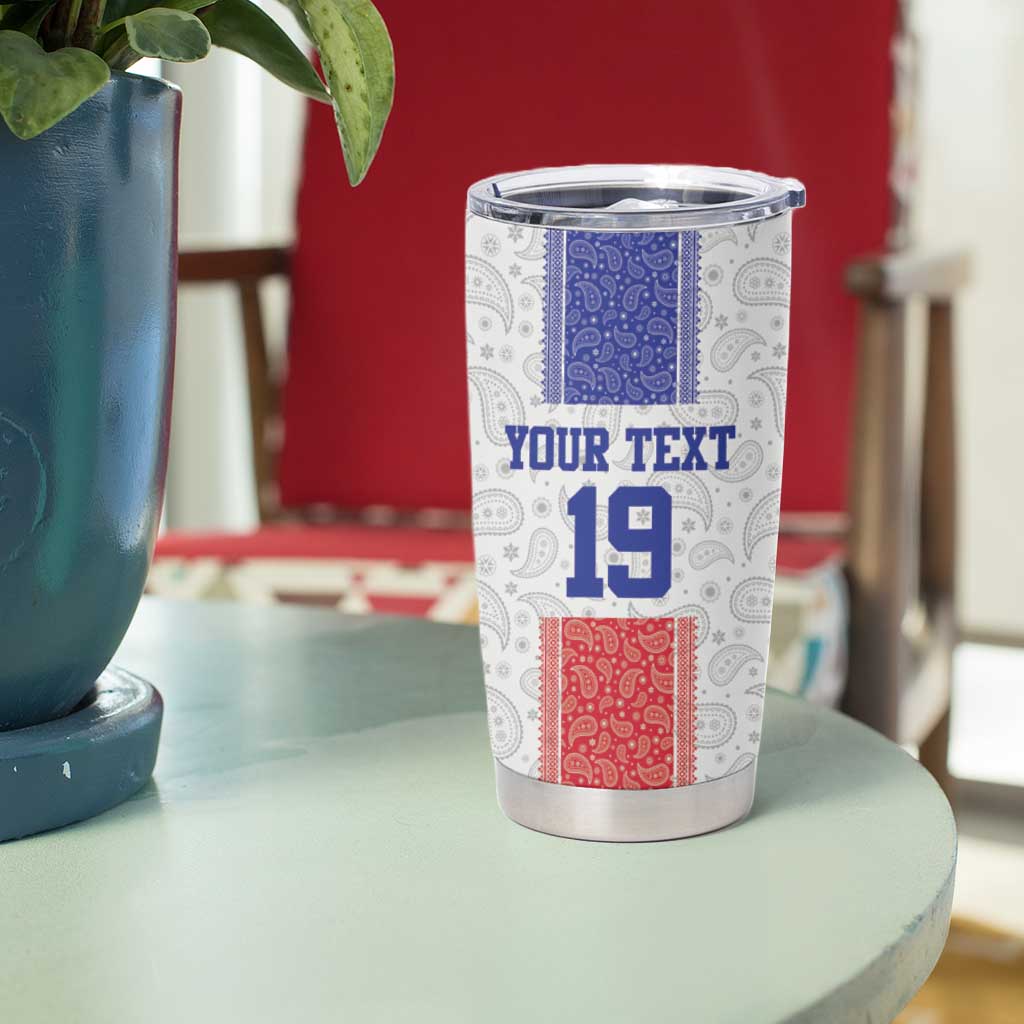Custom Haiti Football Tumbler Cup Paisley Flag Pattern Design - Wonder Print Shop