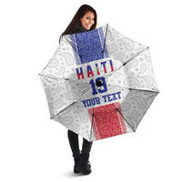 Custom Haiti Football Umbrella Paisley Flag Pattern Design - Wonder Print Shop
