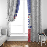 Custom Haiti Football Window Curtain Paisley Flag Pattern Design - Wonder Print Shop
