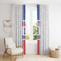 Custom Haiti Football Window Curtain Paisley Flag Pattern Design - Wonder Print Shop