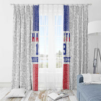 Custom Haiti Football Window Curtain Paisley Flag Pattern Design - Wonder Print Shop
