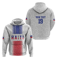 Custom Haiti Football Zip Hoodie Paisley Flag Pattern Design - Wonder Print Shop