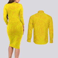 Colombia Rene Higuita Scorpion Kick Couples Matching Long Sleeve Bodycon Dress and Long Sleeve Button Shirt Home Retro 1995 Goalkeeper Legend - Wonder Print Shop