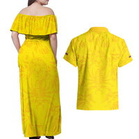 Colombia Rene Higuita Scorpion Kick Couples Matching Off Shoulder Maxi Dress and Hawaiian Shirt Home Retro 1995 Goalkeeper Legend - Wonder Print Shop
