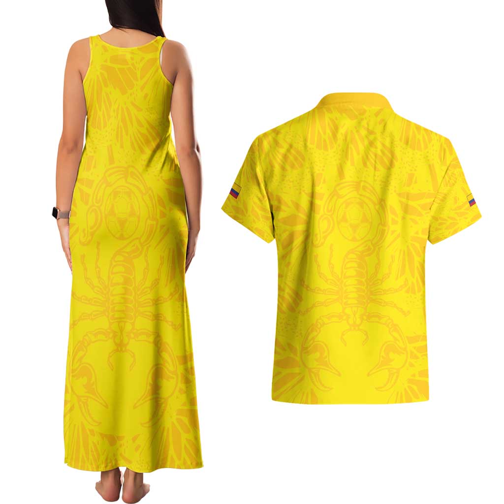 Colombia Rene Higuita Scorpion Kick Couples Matching Tank Maxi Dress and Hawaiian Shirt Home Retro 1995 Goalkeeper Legend - Wonder Print Shop