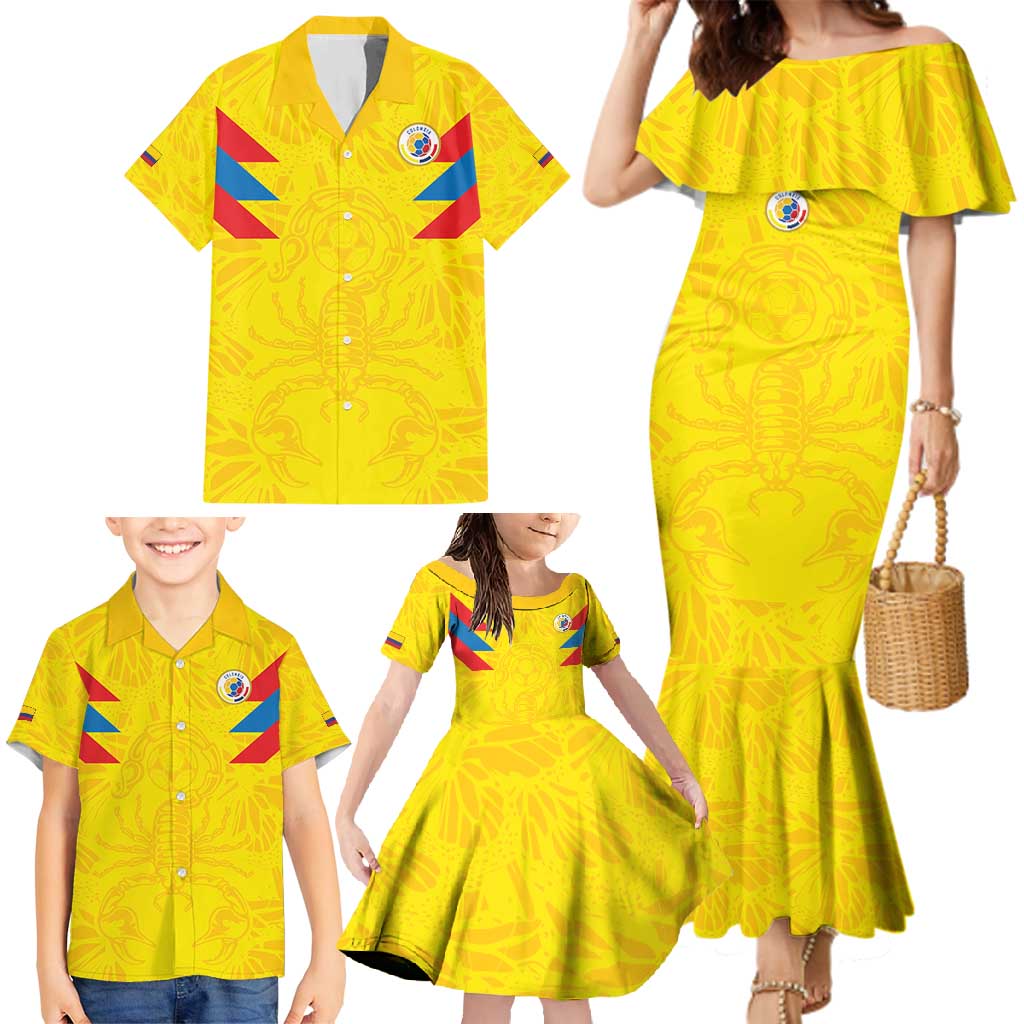 Colombia Rene Higuita Scorpion Kick Family Matching Mermaid Dress and Hawaiian Shirt Home Retro 1995 Goalkeeper Legend - Wonder Print Shop