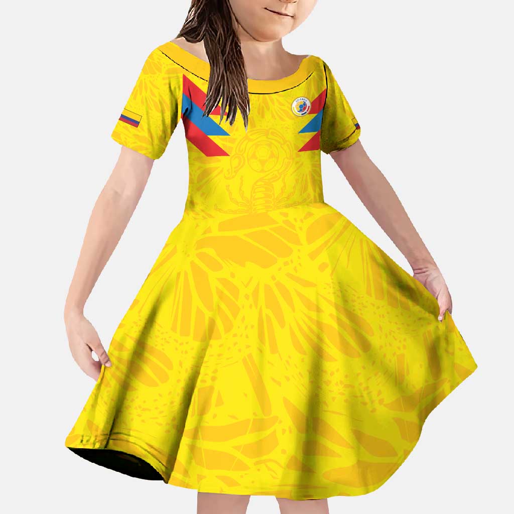 Colombia Rene Higuita Scorpion Kick Family Matching Off Shoulder Maxi Dress and Hawaiian Shirt Home Retro 1995 Goalkeeper Legend - Wonder Print Shop