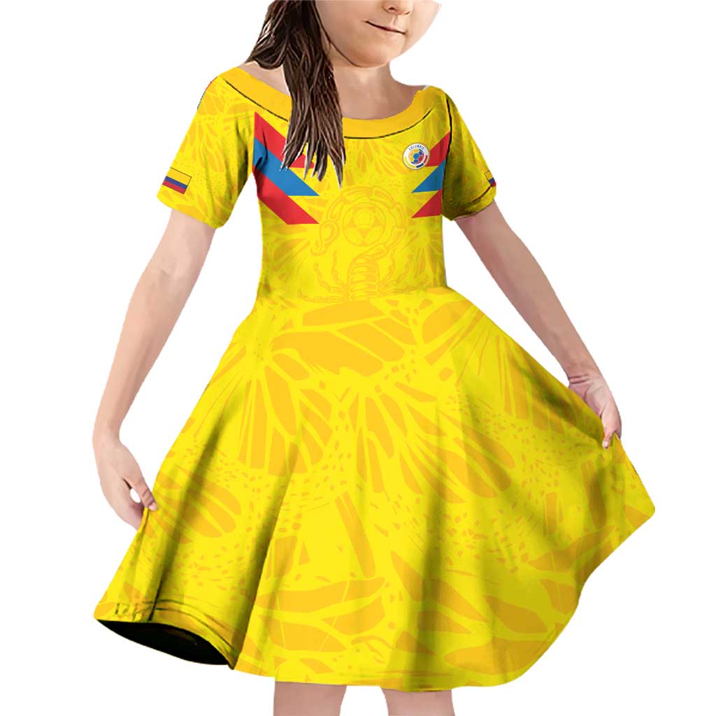 Colombia Rene Higuita Scorpion Kick Family Matching Off Shoulder Short Dress and Hawaiian Shirt Home Retro 1995 Goalkeeper Legend - Wonder Print Shop