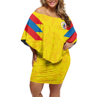 Colombia Rene Higuita Scorpion Kick Family Matching Off Shoulder Short Dress and Hawaiian Shirt Home Retro 1995 Goalkeeper Legend - Wonder Print Shop