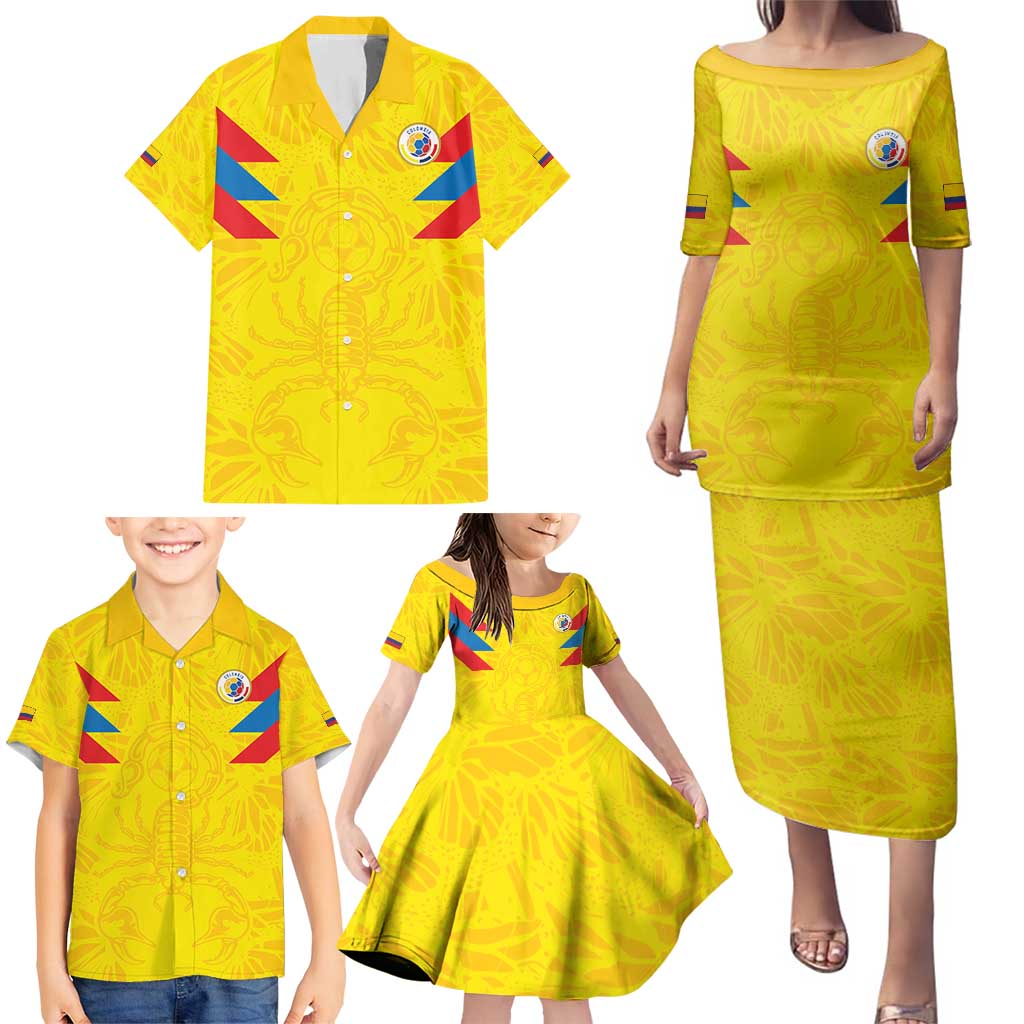Colombia Rene Higuita Scorpion Kick Family Matching Puletasi and Hawaiian Shirt Home Retro 1995 Goalkeeper Legend - Wonder Print Shop