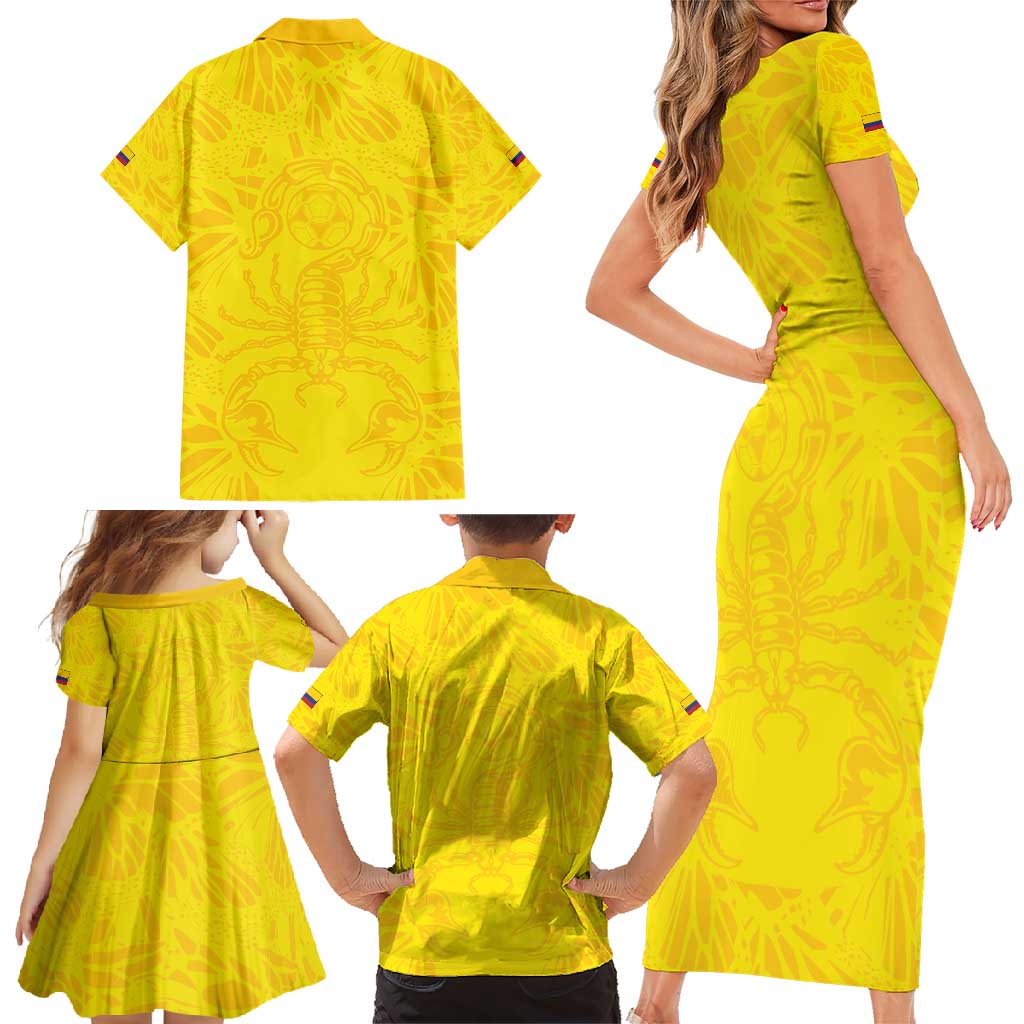Colombia Rene Higuita Scorpion Kick Family Matching Short Sleeve Bodycon Dress and Hawaiian Shirt Home Retro 1995 Goalkeeper Legend - Wonder Print Shop