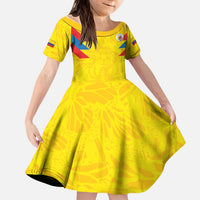 Colombia Rene Higuita Scorpion Kick Kid Short Sleeve Dress Home Retro 1995 Goalkeeper Legend - Wonder Print Shop