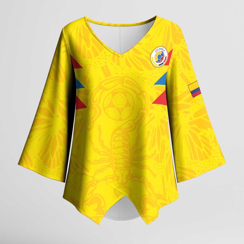 Colombia Rene Higuita Scorpion Kick Kimono Sleeve Blouse Home Retro 1995 Goalkeeper Legend - Wonder Print Shop
