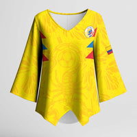 Colombia Rene Higuita Scorpion Kick Kimono Sleeve Blouse Home Retro 1995 Goalkeeper Legend - Wonder Print Shop
