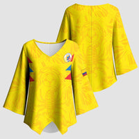 Colombia Rene Higuita Scorpion Kick Kimono Sleeve Blouse Home Retro 1995 Goalkeeper Legend - Wonder Print Shop