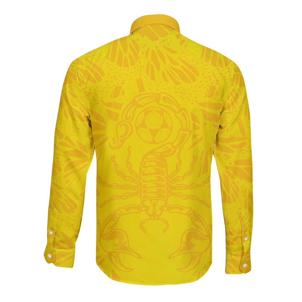 Colombia Rene Higuita Scorpion Kick Long Sleeve Button Shirt Home Retro 1995 Goalkeeper Legend - Wonder Print Shop