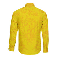 Colombia Rene Higuita Scorpion Kick Long Sleeve Button Shirt Home Retro 1995 Goalkeeper Legend - Wonder Print Shop