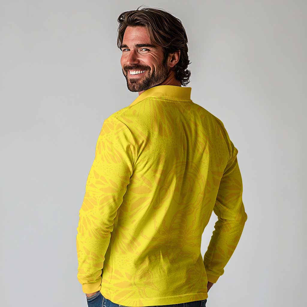Colombia Rene Higuita Scorpion Kick Long Sleeve Polo Shirt Home Retro 1995 Goalkeeper Legend - Wonder Print Shop