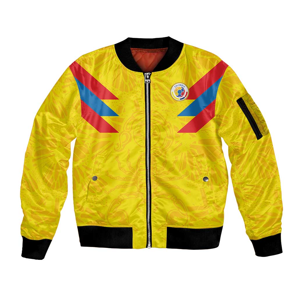 Colombia Rene Higuita Scorpion Kick Sleeve Zip Bomber Jacket Home Retro 1995 Goalkeeper Legend - Wonder Print Shop