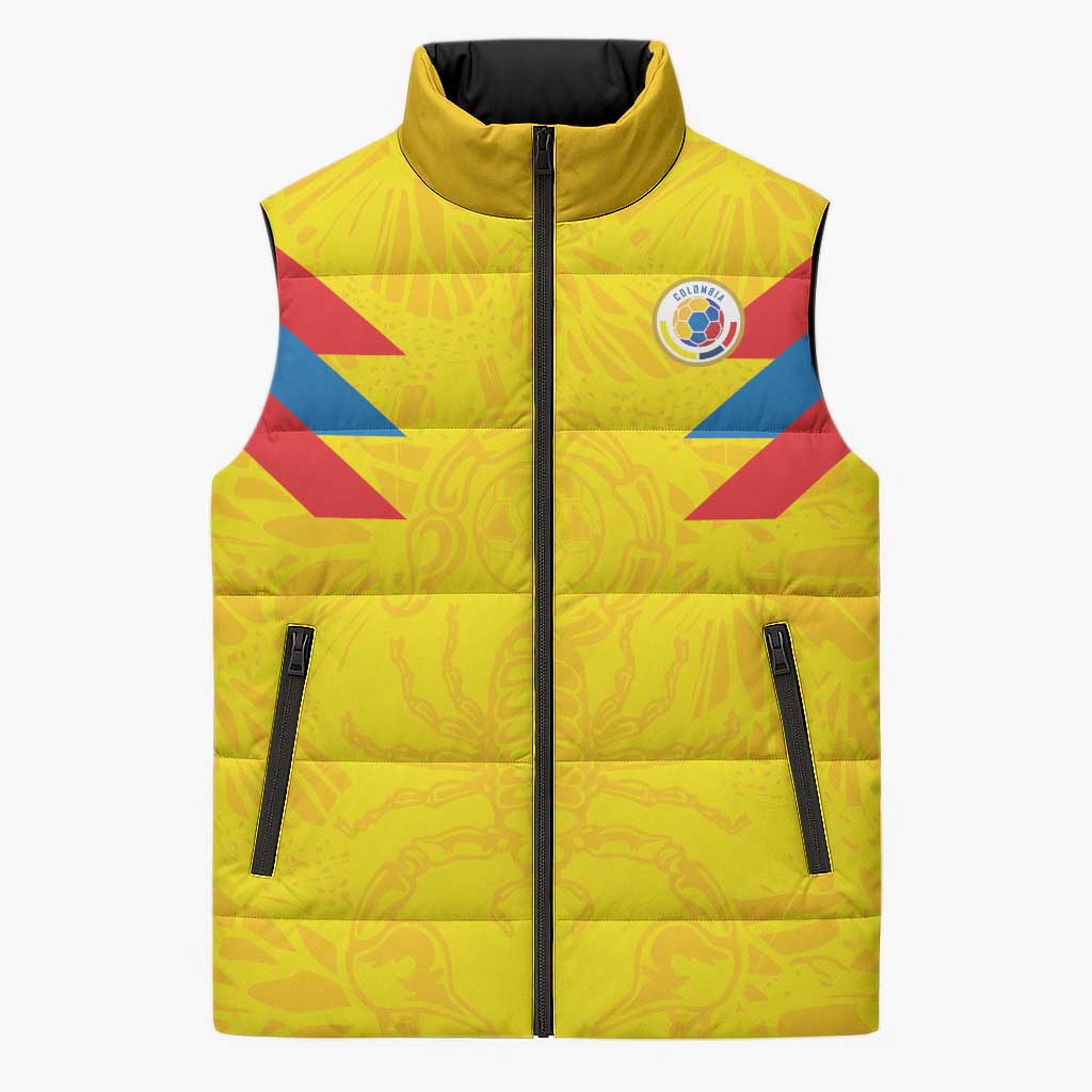 Colombia Rene Higuita Scorpion Kick Sleeveless Puffer Jacket Home Retro 1995 Goalkeeper Legend - Wonder Print Shop