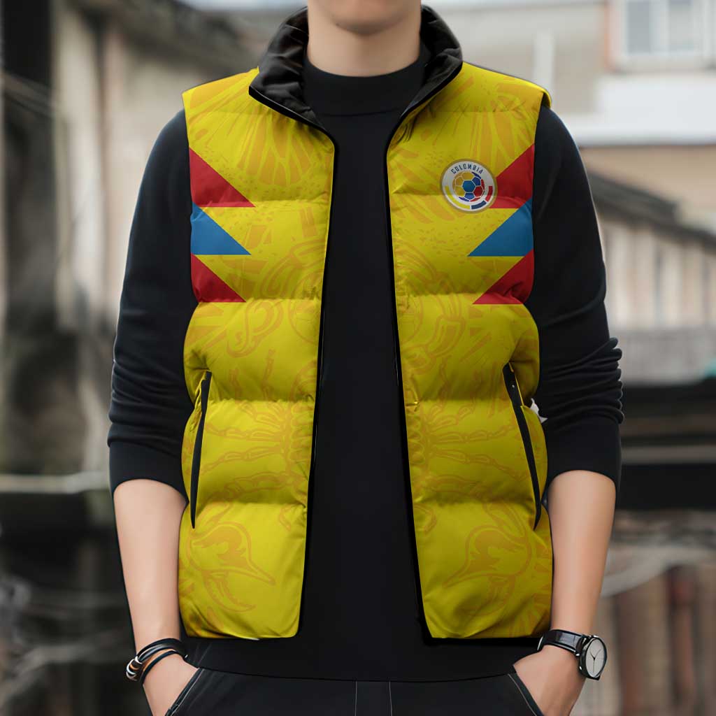 Colombia Rene Higuita Scorpion Kick Sleeveless Puffer Jacket Home Retro 1995 Goalkeeper Legend - Wonder Print Shop